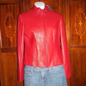 VS2 Vintage Red Leather Jacket S